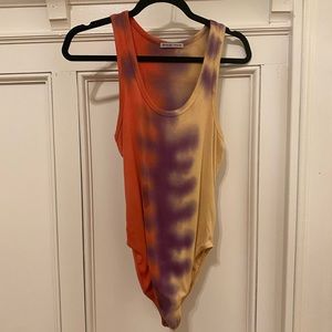 Re/Done Tie-Dye Rib Tank Bodysuit